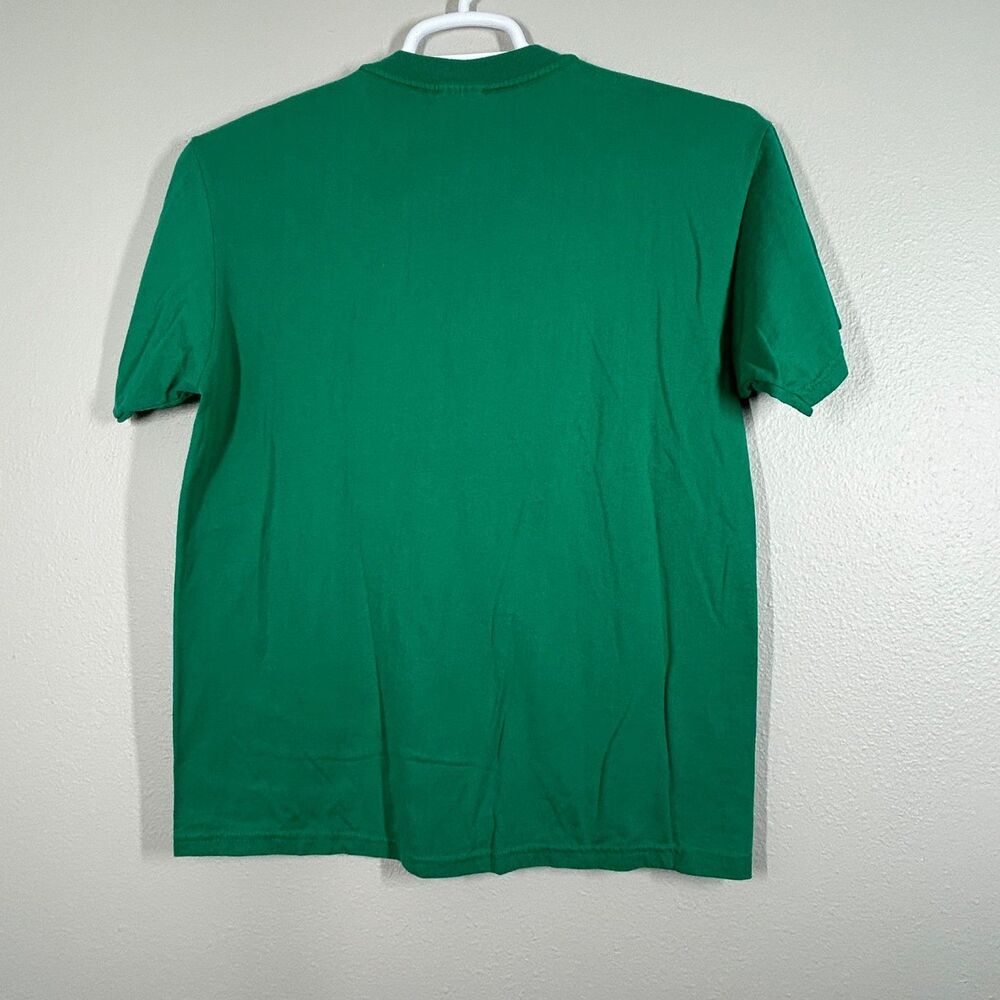 Hanes T-Shirt Mens M Green KΔ Applique Greek Letter Heavyweight 50/50 Crewneck - Picture 6 of 8
